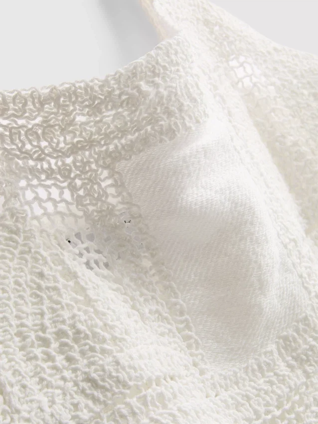 Cotton rich crochet cami top