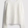 Cotton rich crochet long sleeve top