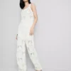 Cotton rich crochet straight leg pants