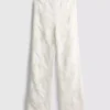 Cotton rich crochet straight leg pants