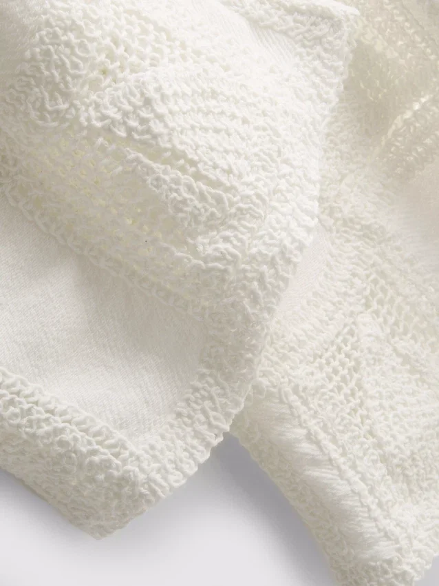 Cotton rich crochet straight leg pants