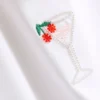 Cotton rich cropped beaded baby tee