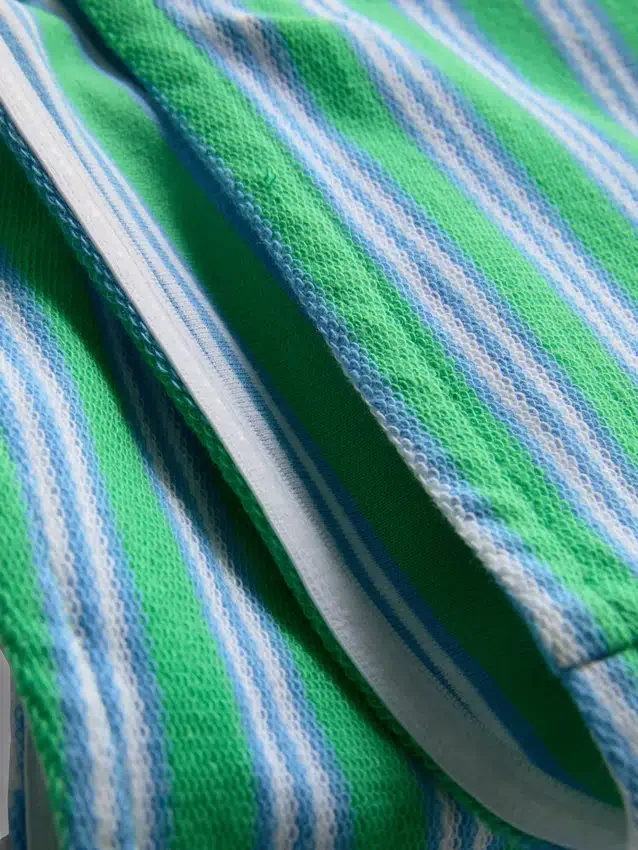 Cotton-rich cropped striped bandeau top