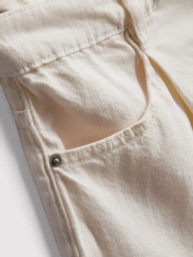 Cotton rich denim pleated flare shorts