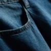 Cotton rich denim pleated flare shorts