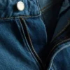 Cotton rich denim pleated flare shorts
