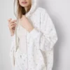 Cotton rich floral zip through hoodie