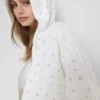 Cotton rich floral zip through hoodie