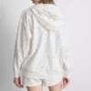 Cotton rich floral zip through hoodie