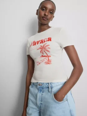 Cotton rich graphic havana baby tee