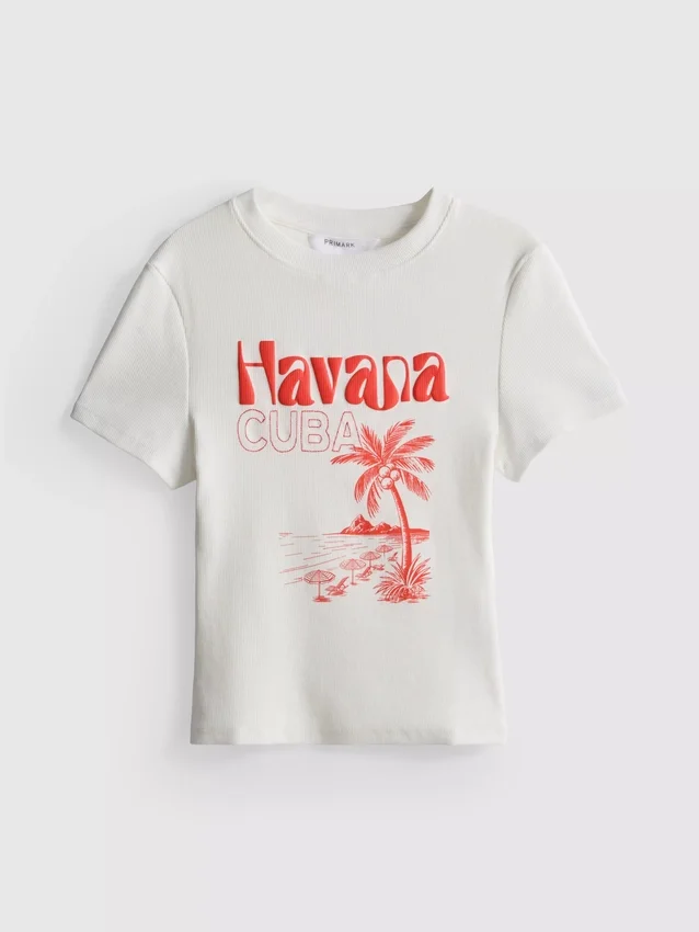 Cotton rich graphic havana baby tee