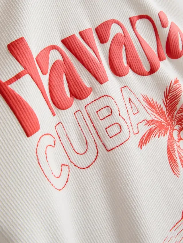 Cotton rich graphic havana baby tee