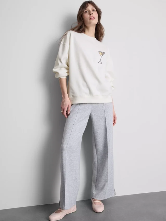 Cotton-rich graphic martini sweatshirt