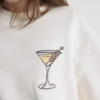 Cotton-rich graphic martini sweatshirt