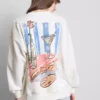 Cotton-rich graphic martini sweatshirt