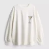 Cotton-rich graphic martini sweatshirt