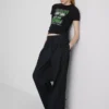 Cotton rich green day ruched baby tee