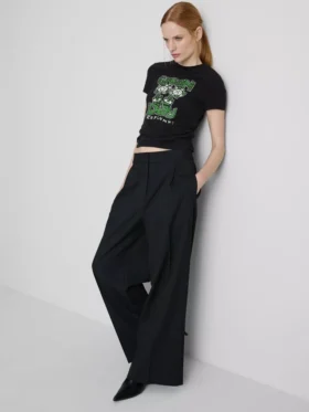 Cotton rich green day ruched baby tee