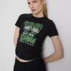 Cotton rich green day ruched baby tee