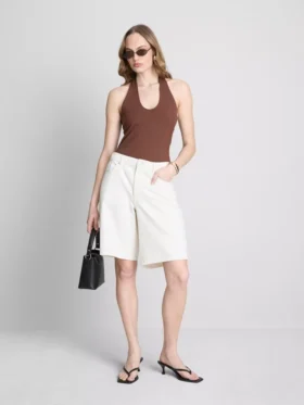 Cotton rich halter top