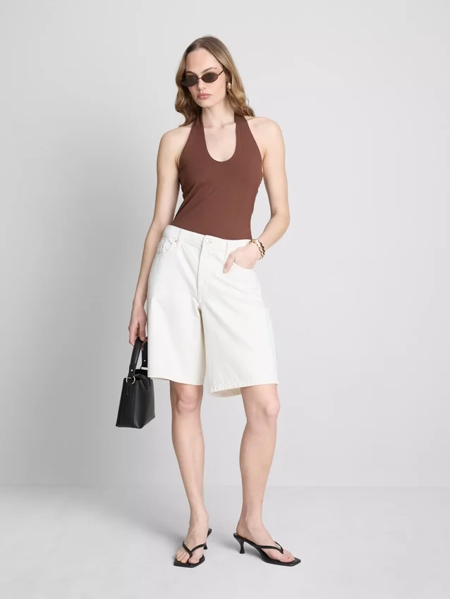 Cotton rich halter top