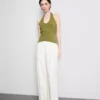 Cotton rich halter top