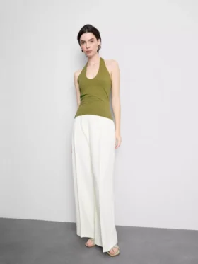 Cotton rich halter top