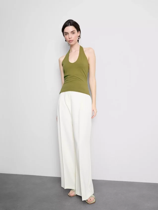 Cotton rich halter top
