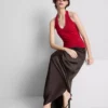 Cotton rich halter top