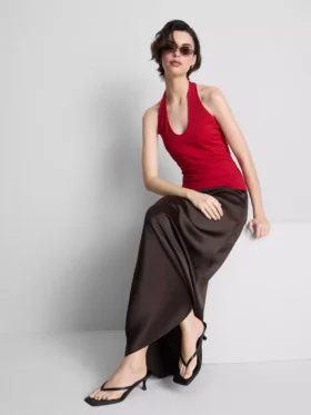 Cotton rich halter top