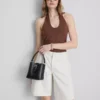 Cotton rich halter top