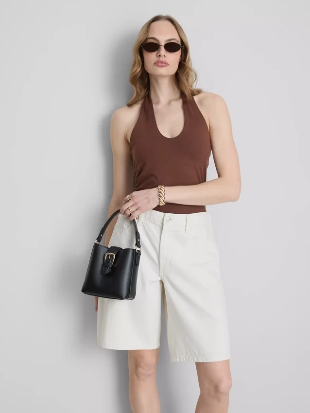 Cotton rich halter top