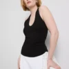 Cotton rich halter top