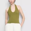 Cotton rich halter top