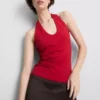 Cotton rich halter top