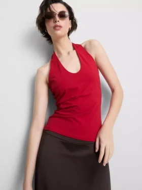 Cotton rich halter top