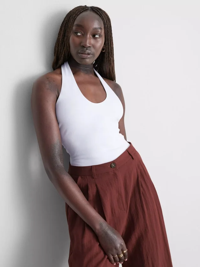 Cotton rich halter top