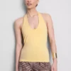 Cotton rich halter top