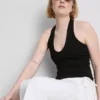 Cotton rich halter top