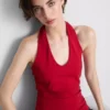 Cotton rich halter top