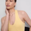 Cotton rich halter top