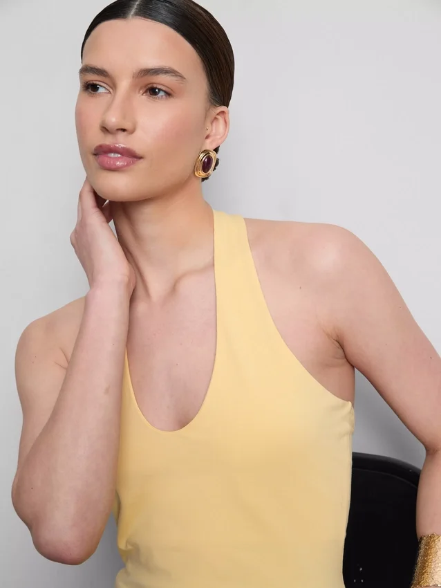 Cotton rich halter top