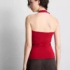 Cotton rich halter top