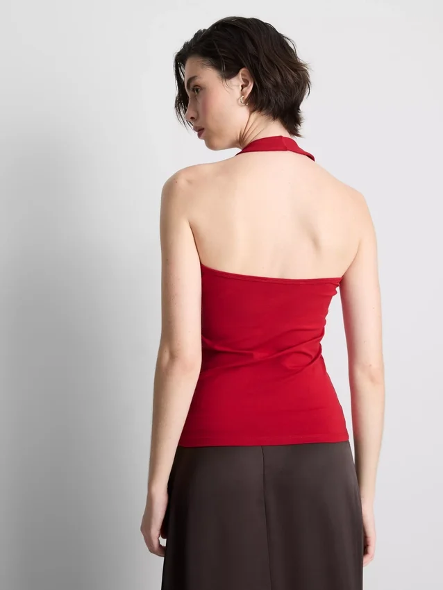 Cotton rich halter top