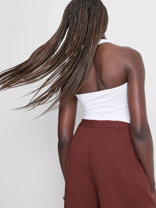 Cotton rich halter top