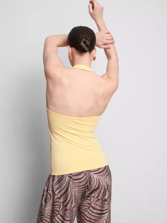 Cotton rich halter top