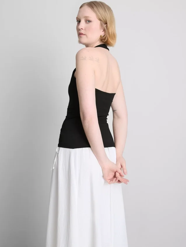 Cotton rich halter top