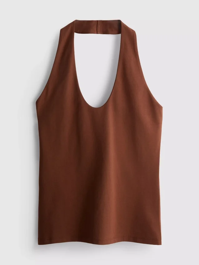 Cotton rich halter top