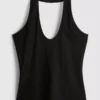 Cotton rich halter top