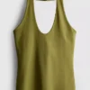 Cotton rich halter top